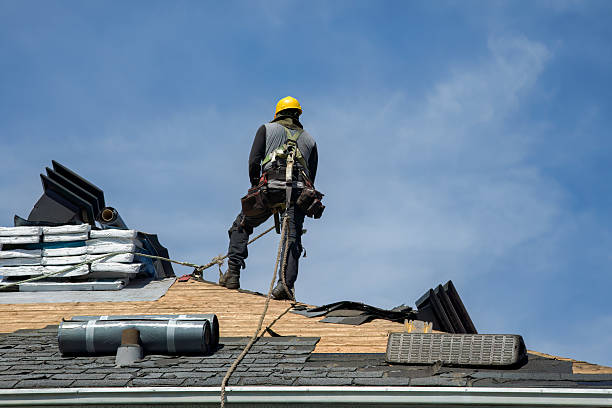 Professional Gutter Installation technician working in Kingston, MA
